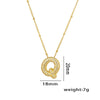 Necklace Copper Plated Real Gold Micro Inlaid Zircon Geometric Balloon Letter Pendant Simple Style