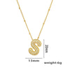 Necklace Copper Plated Real Gold Micro Inlaid Zircon Geometric Balloon Letter Pendant Simple Style
