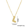 Necklace Copper Plated Real Gold Micro Inlaid Zircon Geometric Balloon Letter Pendant Simple Style