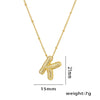 Necklace Copper Plated Real Gold Micro Inlaid Zircon Geometric Balloon Letter Pendant Simple Style