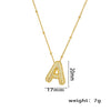 Necklace Copper Plated Real Gold Micro Inlaid Zircon Geometric Balloon Letter Pendant Simple Style