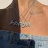 Necklace Copper Plated Real Gold Micro Inlaid Zircon Geometric Balloon Letter Pendant Simple Style