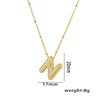 Necklace Copper Plated Real Gold Micro Inlaid Zircon Geometric Balloon Letter Pendant Simple Style