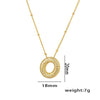 Necklace Copper Plated Real Gold Micro Inlaid Zircon Geometric Balloon Letter Pendant Simple Style