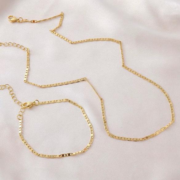 Necklace Copper Plated With Real Gold Minimalist Style Regular Chain
