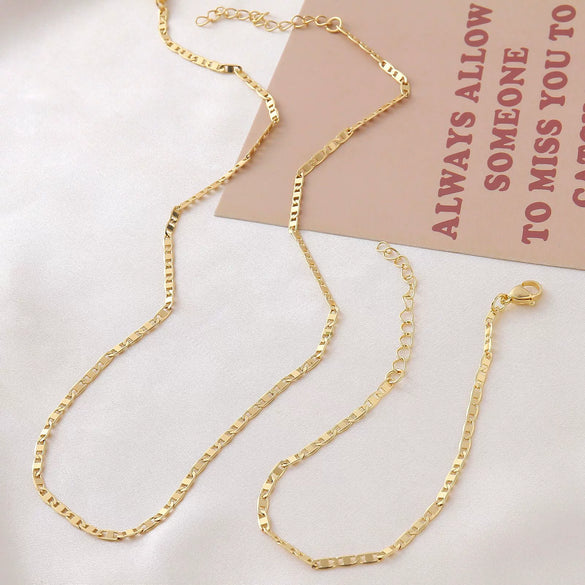 Necklace Copper Plated With Real Gold Minimalist Style Regular Chain