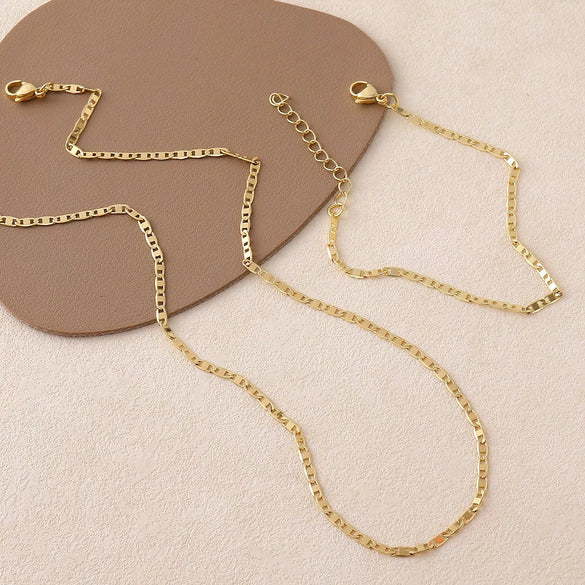 Necklace Copper Plated With Real Gold Minimalist Style Regular Chain