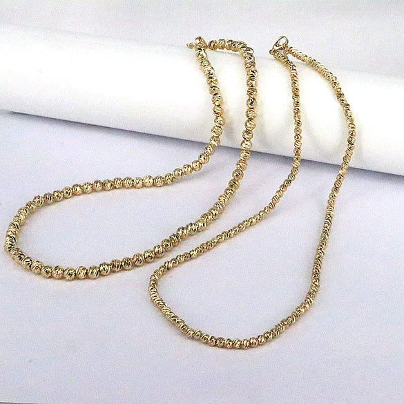 Necklace Copper Punk Geometric Mixed Gem Inlay Electroplating Water Wave Chain Women