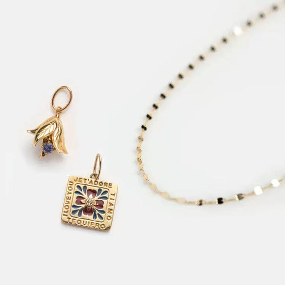 Necklace Copper Real Gold Plated Flower Rhinestones Electroplating