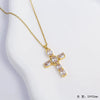 Necklace Copper Titanium Steel Electroplated Mixed Gemstone Pendant Simple O Word Chain Jewelry For Women