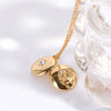 Necklace Copper Titanium Steel Geometric Heart Doublesided Album Photo Box Woolen Water Wave Chain 18K Gold Plated