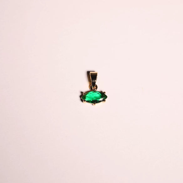 Necklace Copper Titanium Steel Geometric Old Style Electroplating Marquise Birthstone Pendant O Word Chain