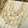 Necklace Copper 316L Stainless Steel Geometric Wave Pattern Diamond Styling For Women