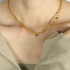 Necklace Copper 316L Stainless Steel Geometric Wave Pattern Diamond Styling For Women