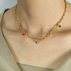 Necklace Copper 316L Stainless Steel Geometric Wave Pattern Diamond Styling For Women