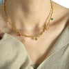 Necklace Copper 316L Stainless Steel Geometric Wave Pattern Diamond Styling For Women