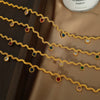 Necklace Copper 316L Stainless Steel Geometric Wave Pattern Diamond Styling For Women