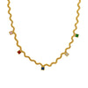 Necklace Copper 316L Stainless Steel Geometric Wave Pattern Diamond Styling For Women