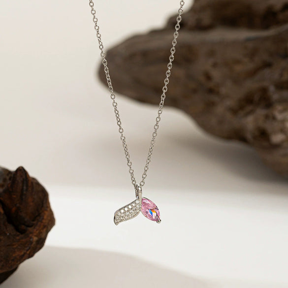 Necklace Copper Titanium Steel Star Heart Shape Bow Electroplating Women's Niche Light Luxury Pendant Accessories Clavicle Chain