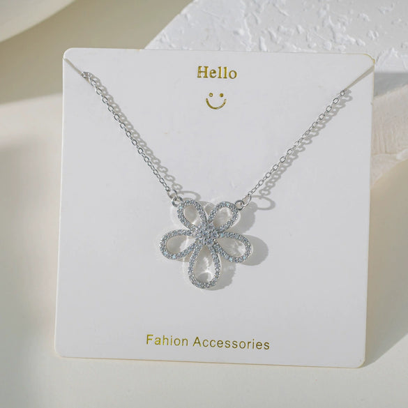 Necklace Copper Titanium Steel Star Heart Shape Bow Electroplating Women's Niche Light Luxury Pendant Accessories Clavicle Chain