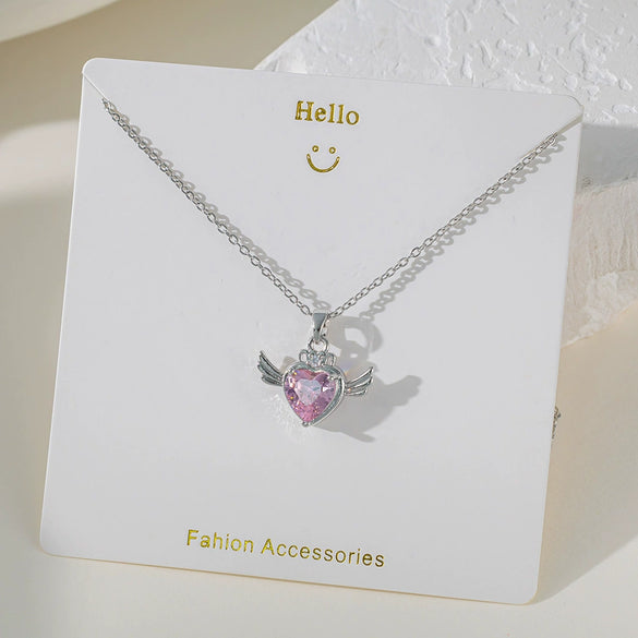 Necklace Copper Titanium Steel Star Heart Shape Bow Electroplating Women's Niche Light Luxury Pendant Accessories Clavicle Chain