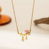 Necklace Copper Titanium Steel Star Heart Shape Bow Electroplating Women's Niche Light Luxury Pendant Accessories Clavicle Chain