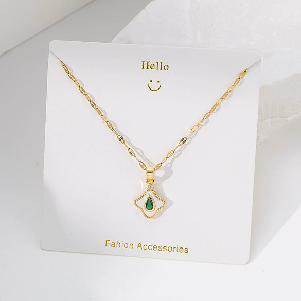 Necklace Copper Titanium Steel Star Heart Shape Bow Electroplating Women's Niche Light Luxury Pendant Accessories Clavicle Chain