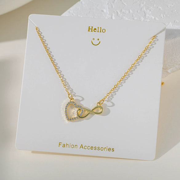 Necklace Copper Titanium Steel Star Heart Shape Bow Electroplating Women's Niche Light Luxury Pendant Accessories Clavicle Chain