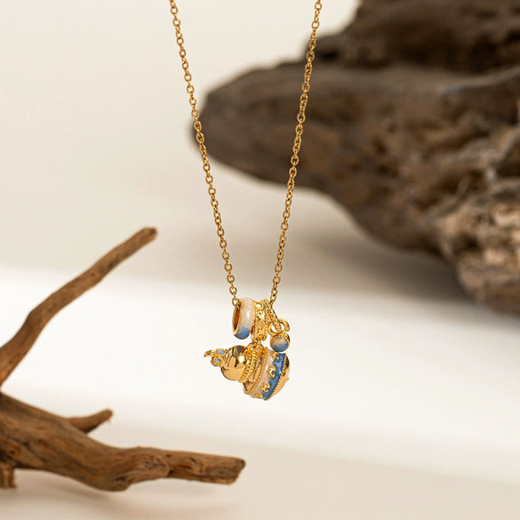 Necklace Copper Titanium Steel Star Heart Shape Bow Electroplating Women's Niche Light Luxury Pendant Accessories Clavicle Chain