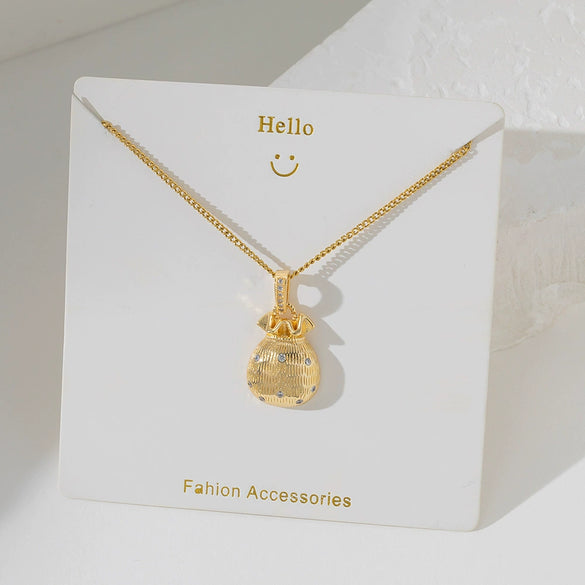 Necklace Copper Titanium Steel Star Heart Shape Bow Electroplating Women's Niche Light Luxury Pendant Accessories Clavicle Chain