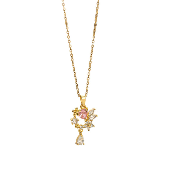 Necklace Copper Titanium Steel Star Heart Shape Bow Electroplating Women's Niche Light Luxury Pendant Accessories Clavicle Chain