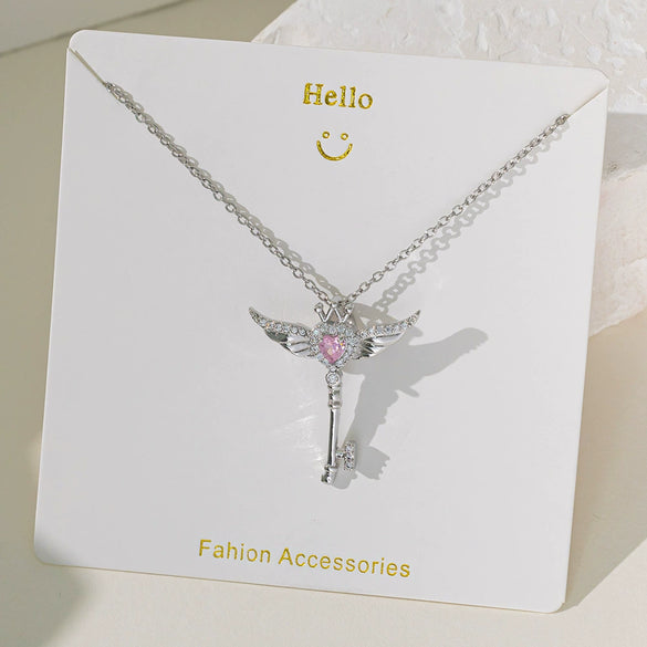 Necklace Copper Titanium Steel Star Heart Shape Bow Electroplating Women's Niche Light Luxury Pendant Accessories Clavicle Chain