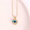 Necklace Copper Zircon Colored Glaze Geometric Devil's Eye Electroplating Inlay