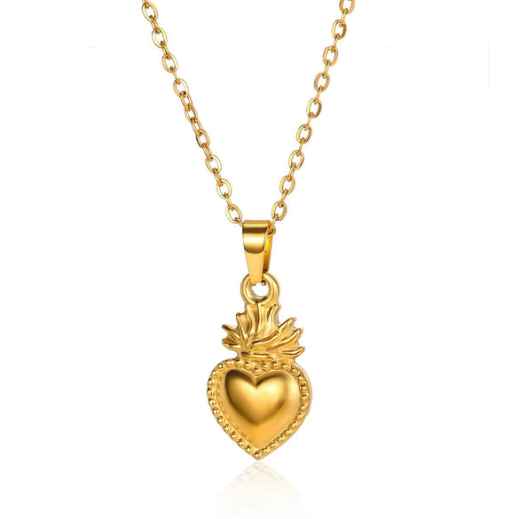 Necklace Copper Zircon Heart Shape Love Arrow Flower Pendant Fashion