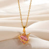 Necklace Copper Zircon Heart Shape Love Arrow Flower Pendant Fashion