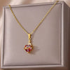 Necklace Copper Zircon Heart Shape Love Arrow Flower Pendant Fashion