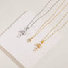 Necklace Copper Zircon Pearl Cross Geometric Electroplating Ochain Pendant