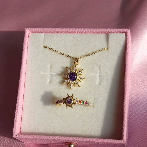 Necklace Copper Zircon Vintage Literature And Art Geometric Diamond Inlaid