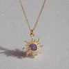 Necklace Copper Zircon Vintage Literature And Art Geometric Diamond Inlaid