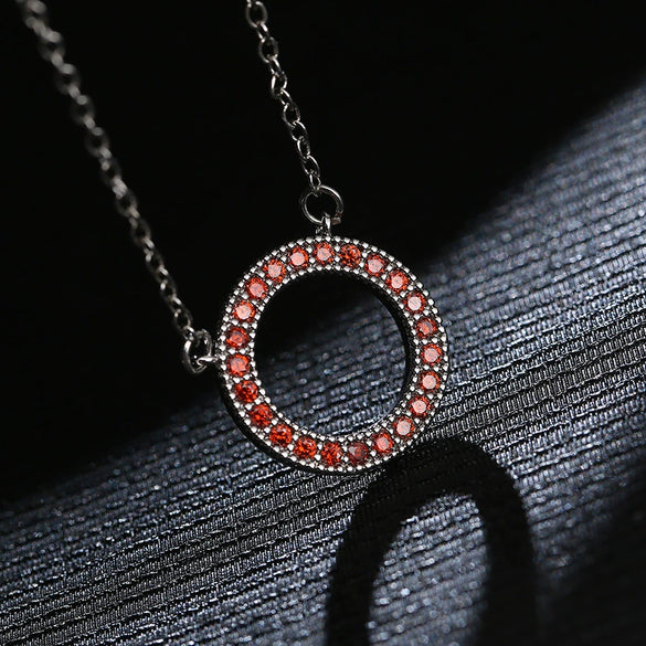 Necklace Crystal Zircon Pendant Snake Bone Chain Copper Geometric Flower Style