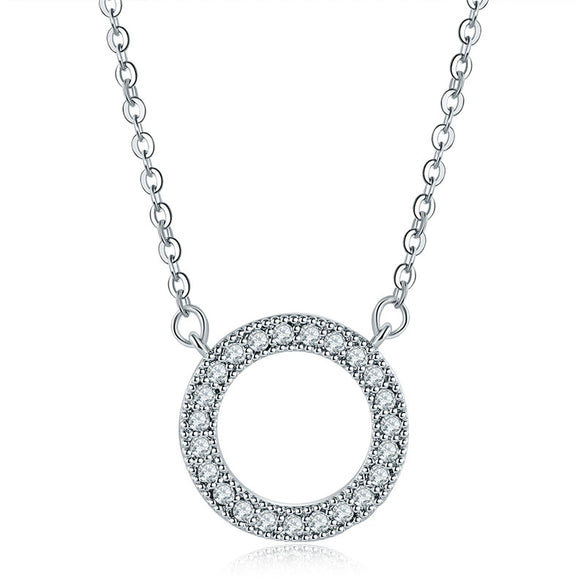 Necklace Crystal Zircon Pendant Snake Bone Chain Copper Geometric Flower Style