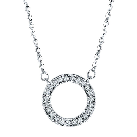 Necklace Crystal Zircon Pendant Snake Bone Chain Copper Geometric Flower Style