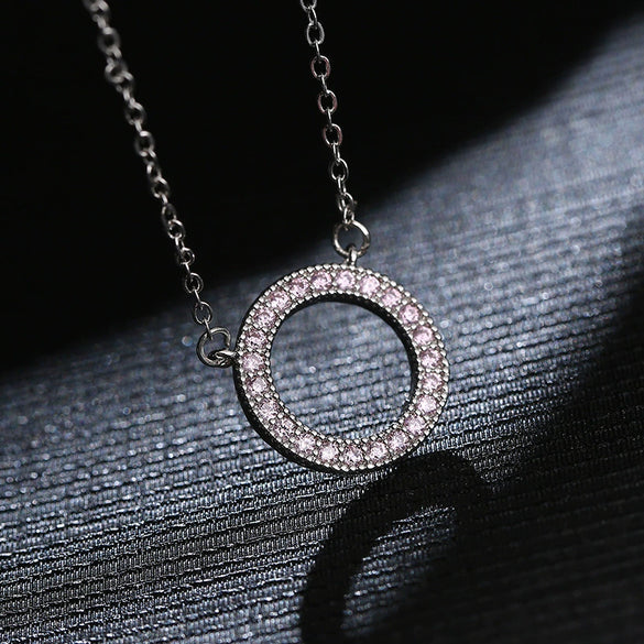 Necklace Crystal Zircon Pendant Snake Bone Chain Copper Geometric Flower Style