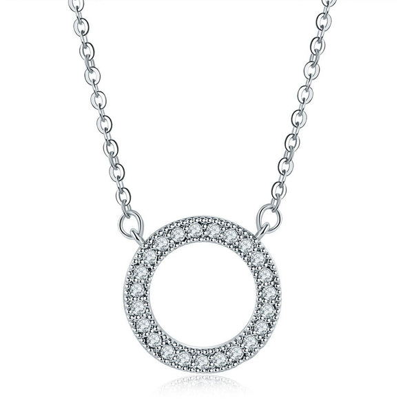 Necklace Crystal Zircon Pendant Snake Bone Chain Copper Geometric Flower Style