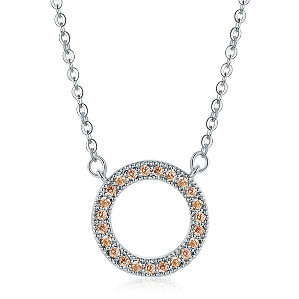 Necklace Crystal Zircon Pendant Snake Bone Chain Copper Geometric Flower Style