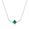 Necklace Cultivated Emerald 925 Silver Inlay Geometric Retro Elegant Women's Cross Chain