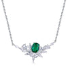 Necklace Cultivation Emerald S925 Silver Inlay Cross Chain Geometric Elegant Style