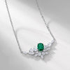 Necklace Cultivation Emerald S925 Silver Inlay Cross Chain Geometric Elegant Style