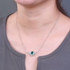 Necklace Cultivation Emerald S925 Silver Inlay Cross Chain Geometric Elegant Style
