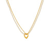 Necklace Double Layer Chain Gold Plated Stainless Steel Pearl Love Fashion Accessories